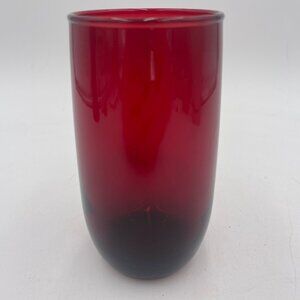 Vintage Ruby Red Glass Tumbler Anchor Hocking Bar Ware Water